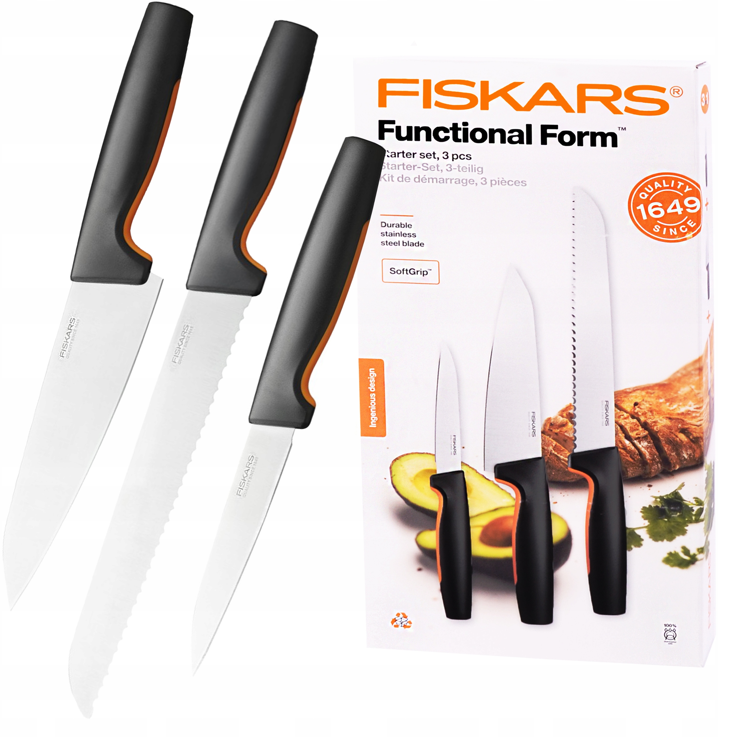 FISKARS ZESTAW KOMPLET 6 NOŻY WARZYW SZEFA KUCHNI EAN (GTIN) 7416355566543