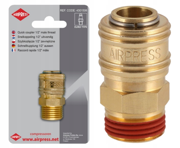 

Airpress Szybkozłącze 1/2'' Gwint Zewnętrzny Euro