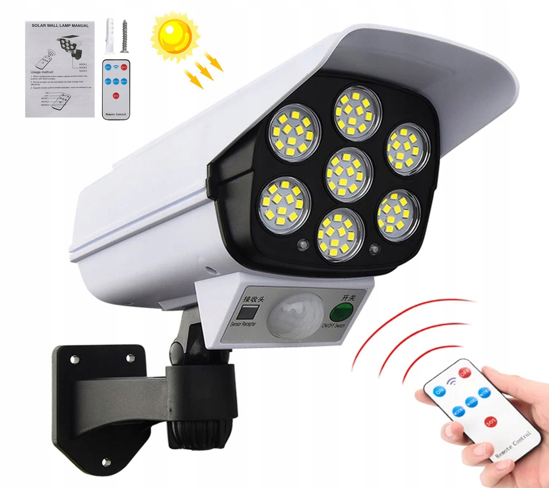 

Ogrodowa Solarna Lampa Atrapa Kamery Led Pilot