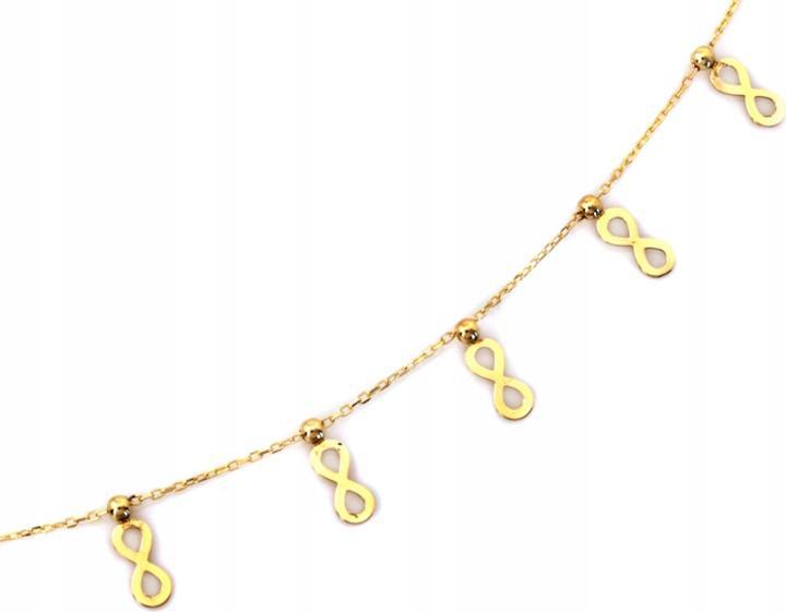 Zlatý náhrdelník 585 závěsné znaky nekonečna dámský módní vzor 14k