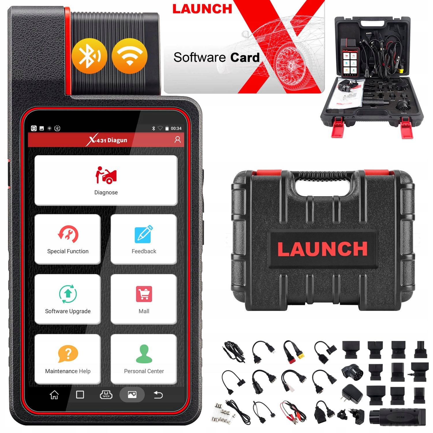 Launch X431 Diagun V Káble Obd 2025 Hlavica V4.0 2025 Poľsko 24 mesiacov