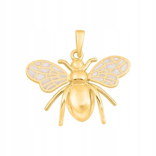Ženský Přívěsek Zlatý 585 ve tvaru mouchy zdobený perleťovou hmotou