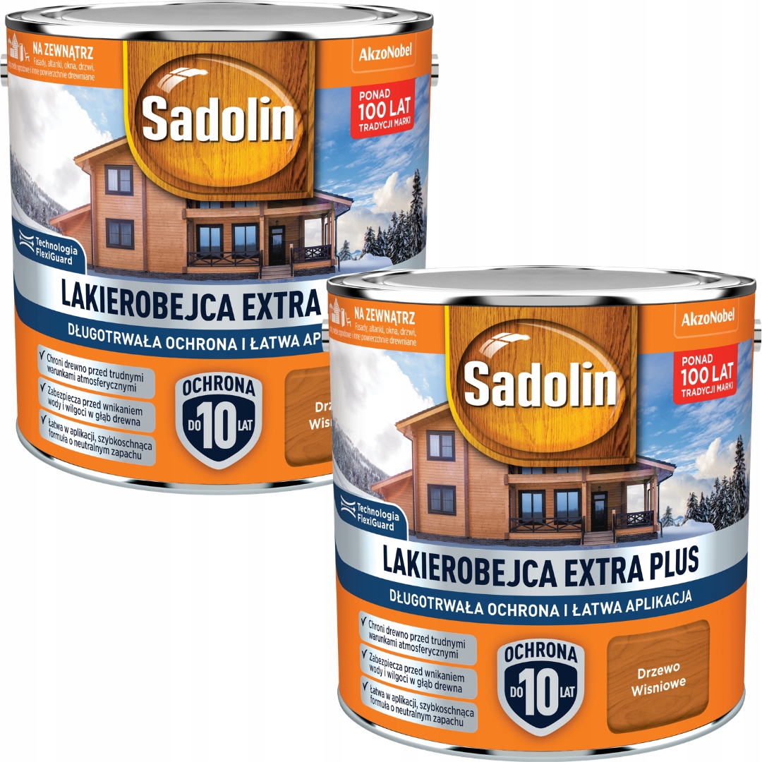 Set Sadolin Extra Plus 2x2,5L Lakovač Na Drevo Čerešňové Drevo 5L