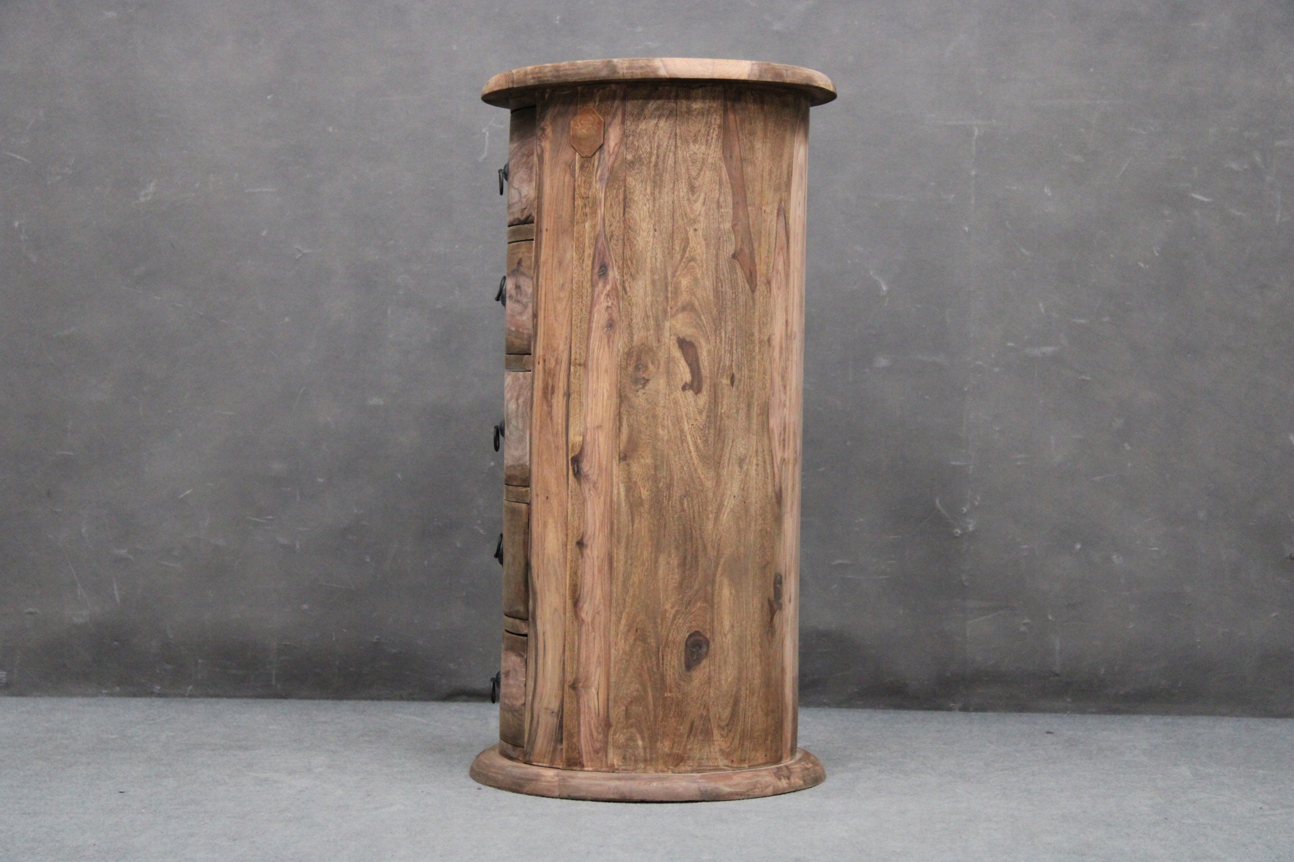 Komoda Drewniana Palisander Stolik Okrągły LEEDS Głębokość szuflady 24 cm