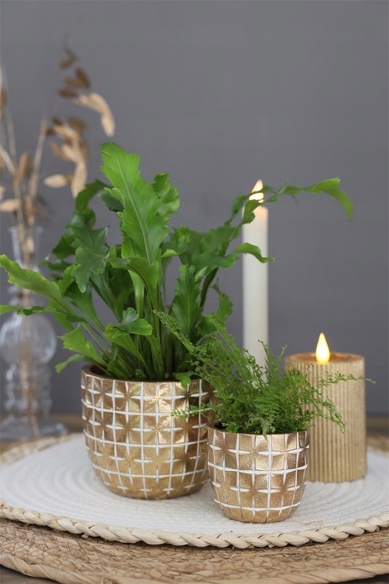 Modna doniczka osłonka ZŁOTA 7,5cm glamour Marka inna