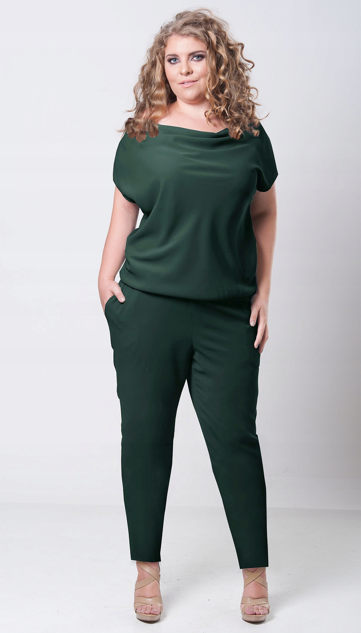 Wyszczuplający ELEGANCKI kombinezon NA WESELE Plus Size tu 44 XXL (44-54) Kolekcja ANY 2021