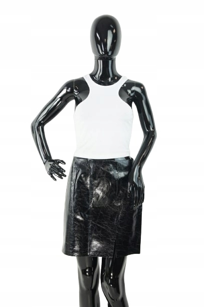 Calvin Klein Czarna Spódnica Imitacja Skóry (s)