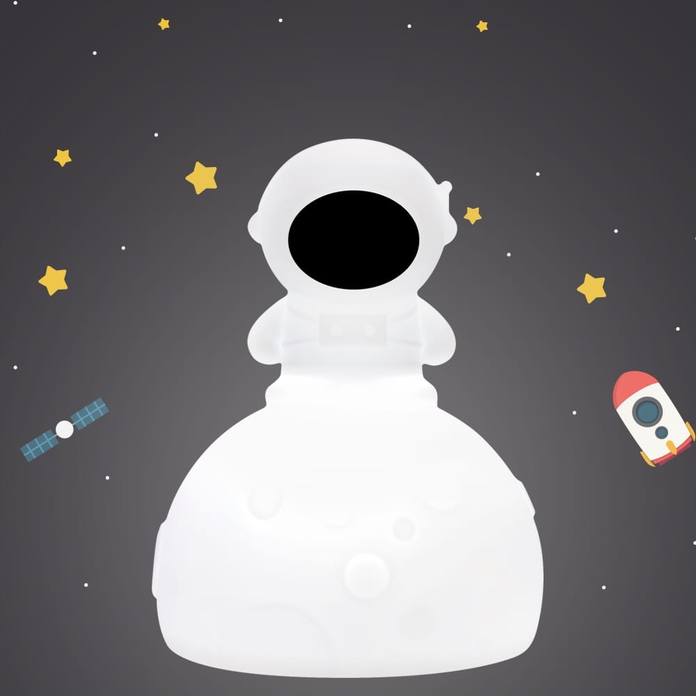 LAMPKA NOCNA ASTRONAUTA KOSMONAUTA DLA DZIECI SILIKONOWA LED RGB NA PILOTA Płeć chłopcy dziewczynki