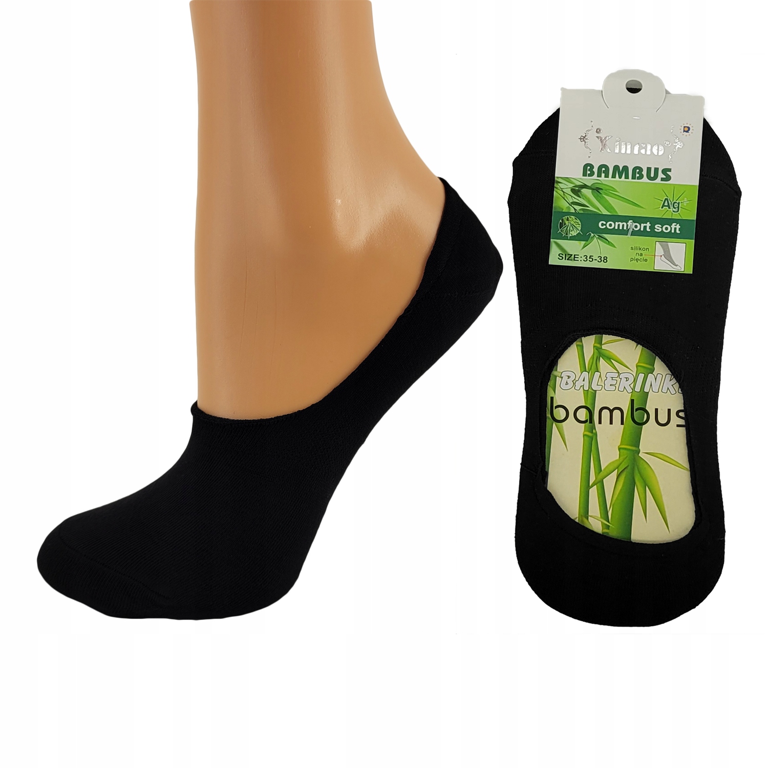 

Stopki Balerinki Damskie Bambusowe Czarne 35-38