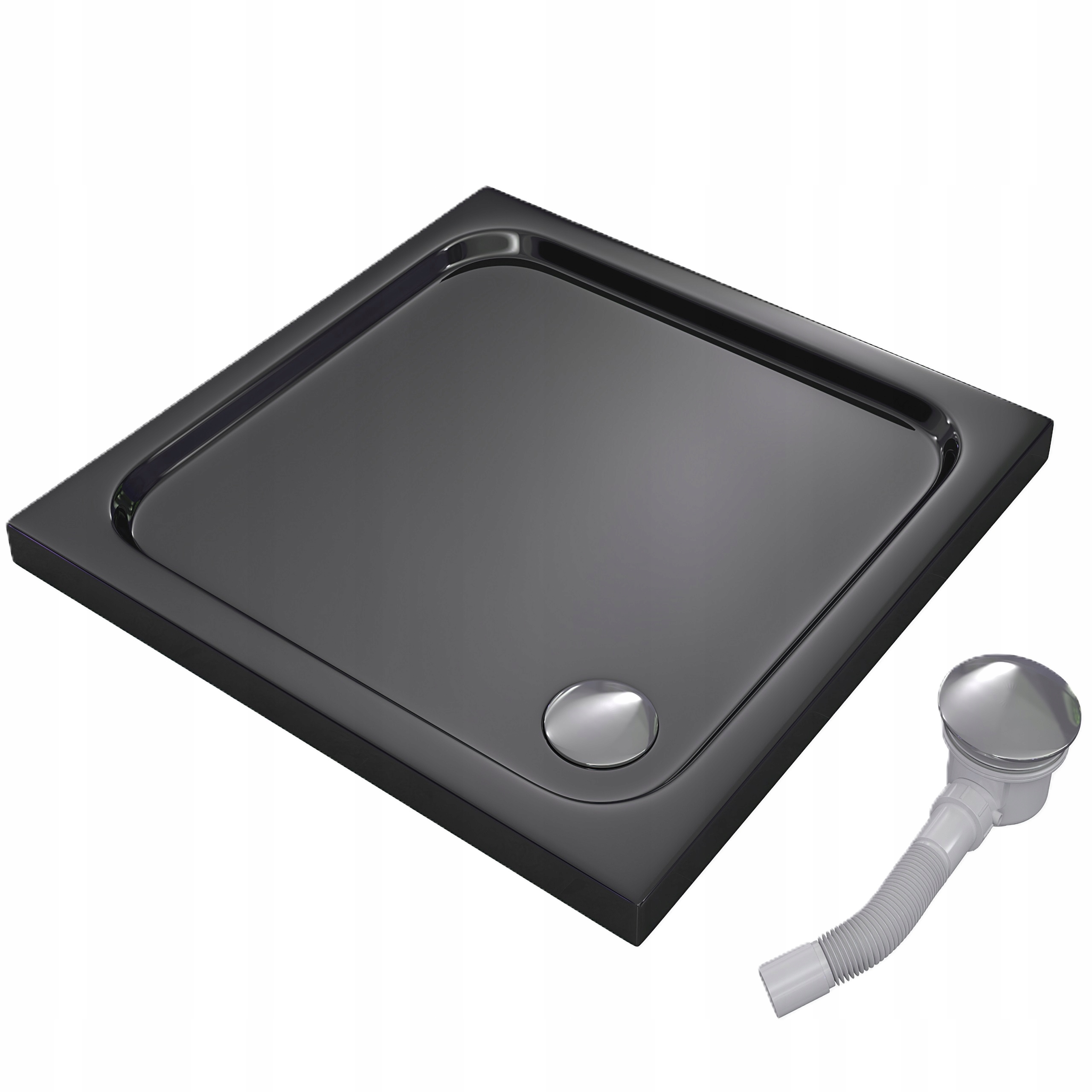 Sprchová Vanička Čtvercová 70x70 Slim Nízká 5 CM Černá Černý Sifon