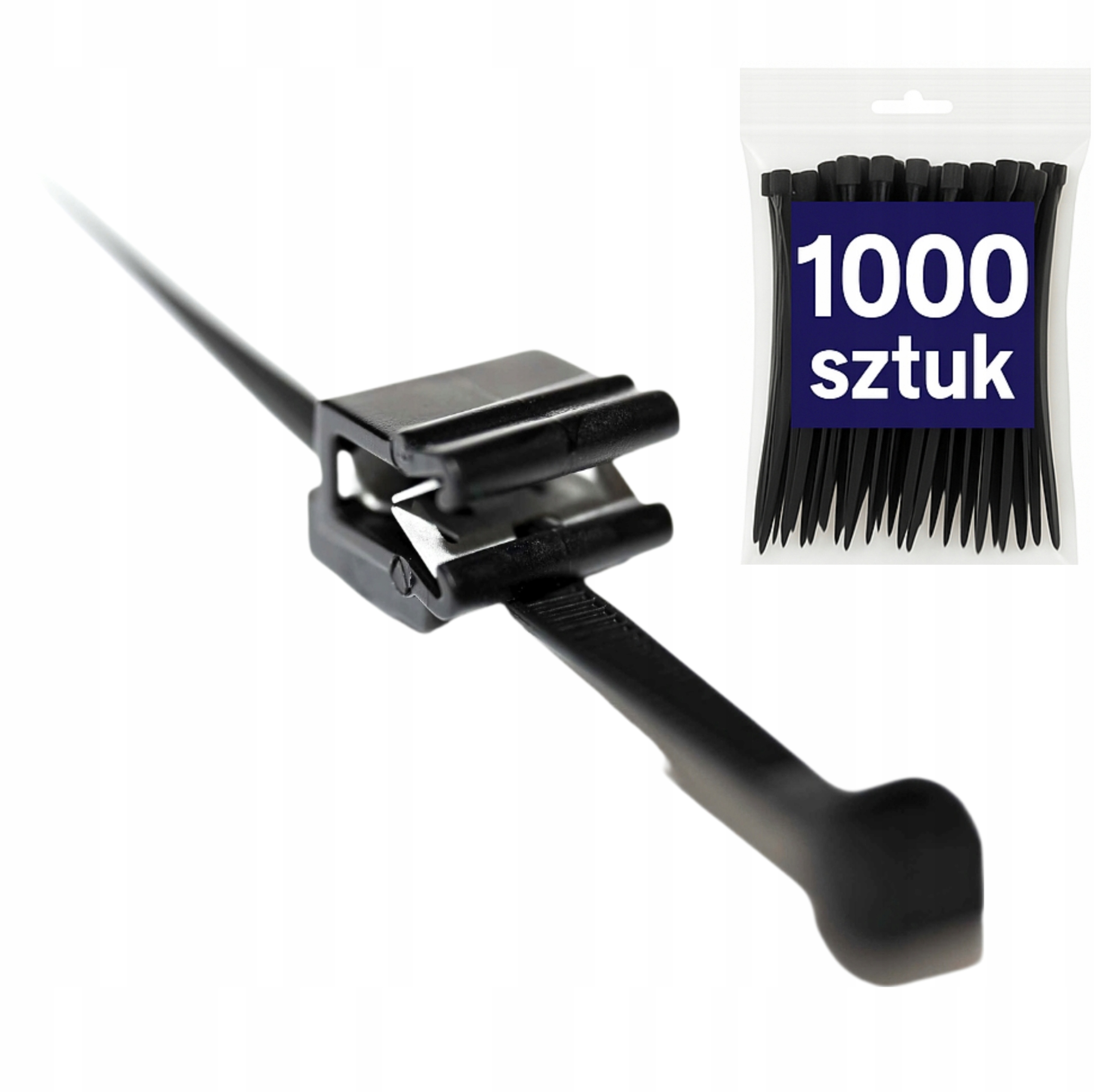 Stahovací pásky s klipem CLK3 1000 ks, sáček (různé délky a šířky)