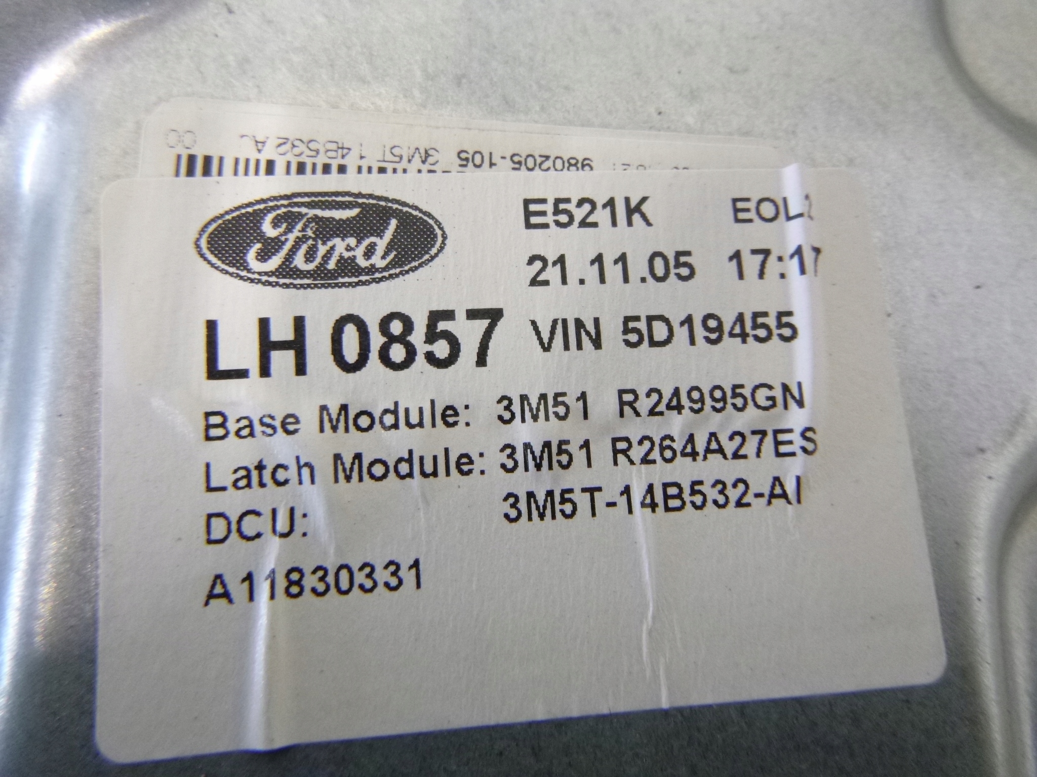 MÉCANISME VITRE ARRIÈRE FORD C-MAX 2005R.