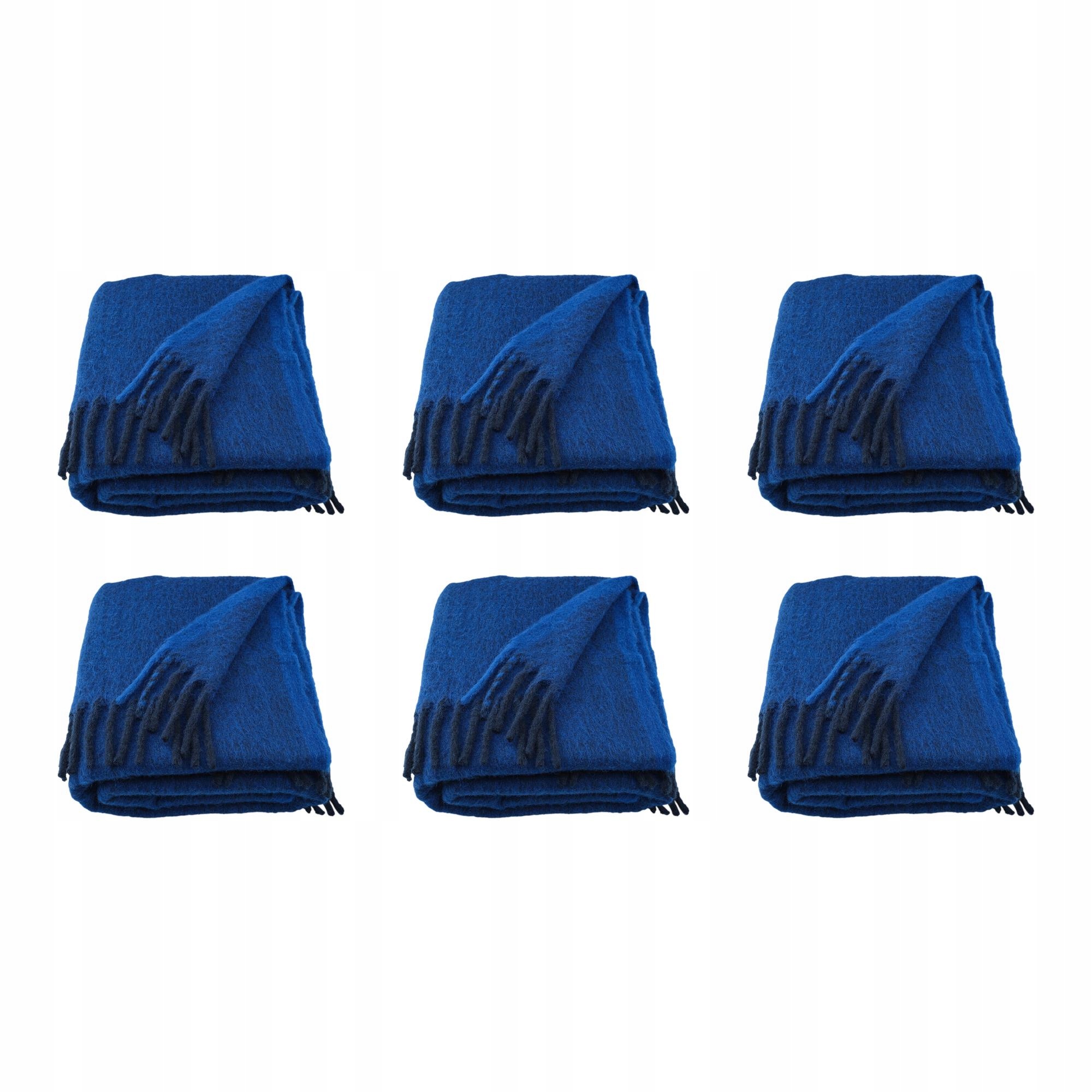 6 ks Modrý pléd 130 x 170 cm z recyklovaného polyesteru Klippoxel