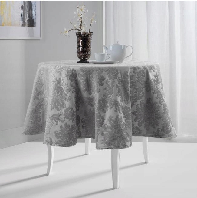 

SREBRO-obrus okrągły 140 cm