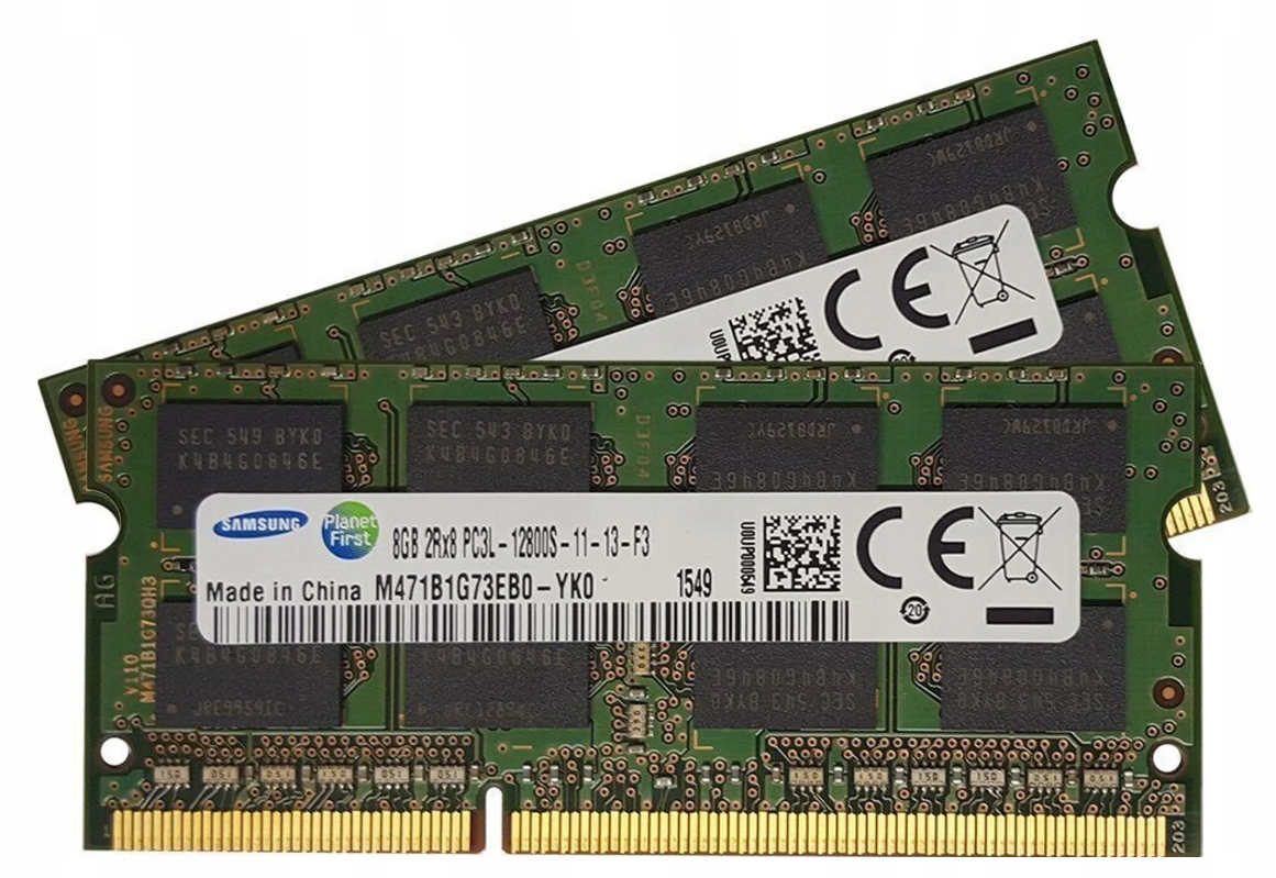 2x Pamäť Ram 8GB DDR3 DDR3L PC3L Samsung 12800s 1600MHz