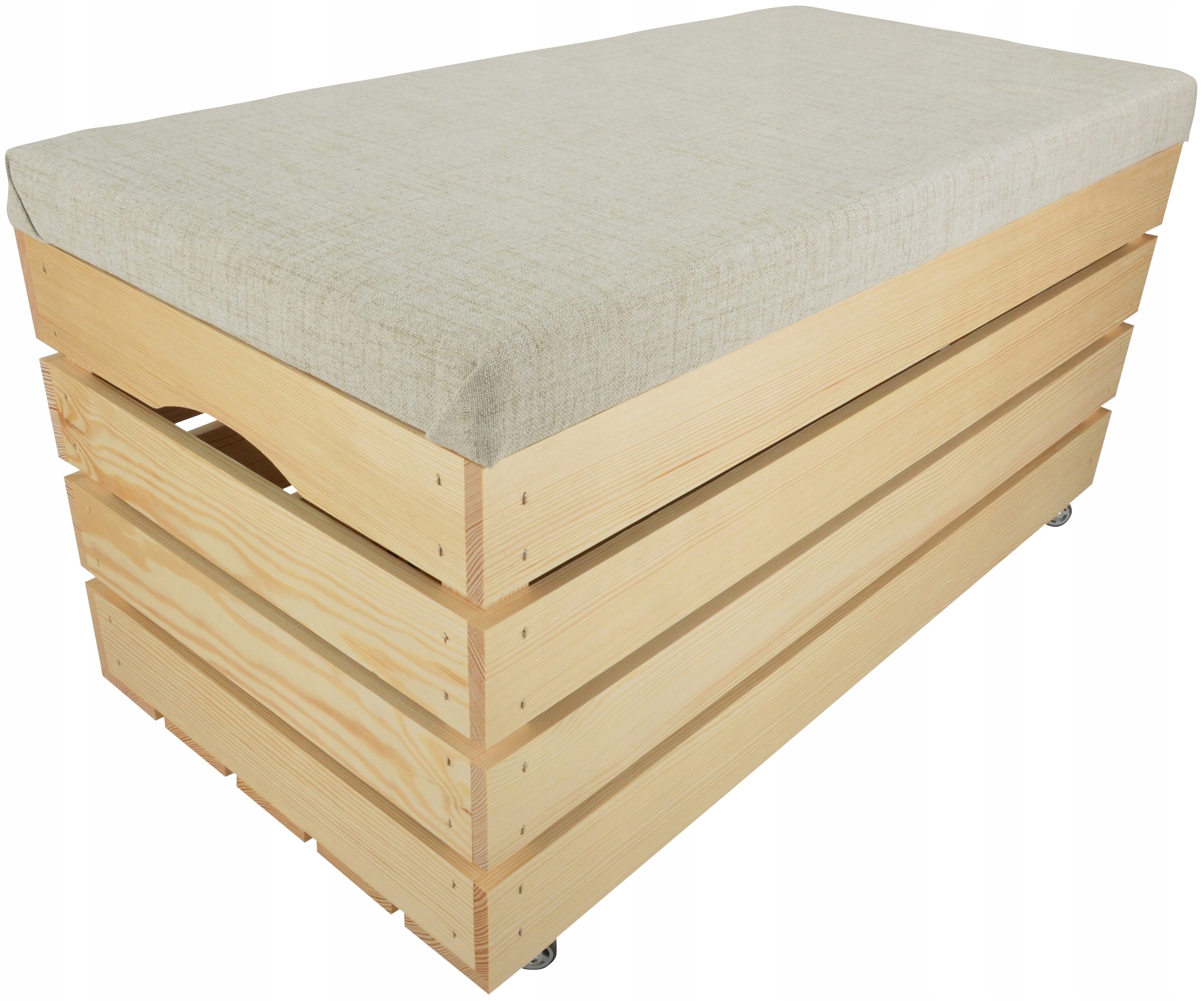 Úložný Prostor S Sedákem Taburet Dřevěný S Kolečky