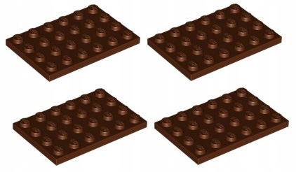 

Lego płytka 4x6 brązowa 4 szt 3032 Nowa