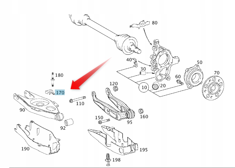 Upevnění Mercedes A2114270641
