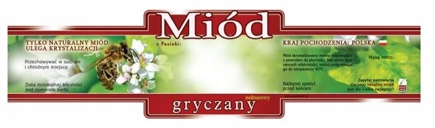 

Etykiety Samoprzylepne 100 szt Miód Gryczany