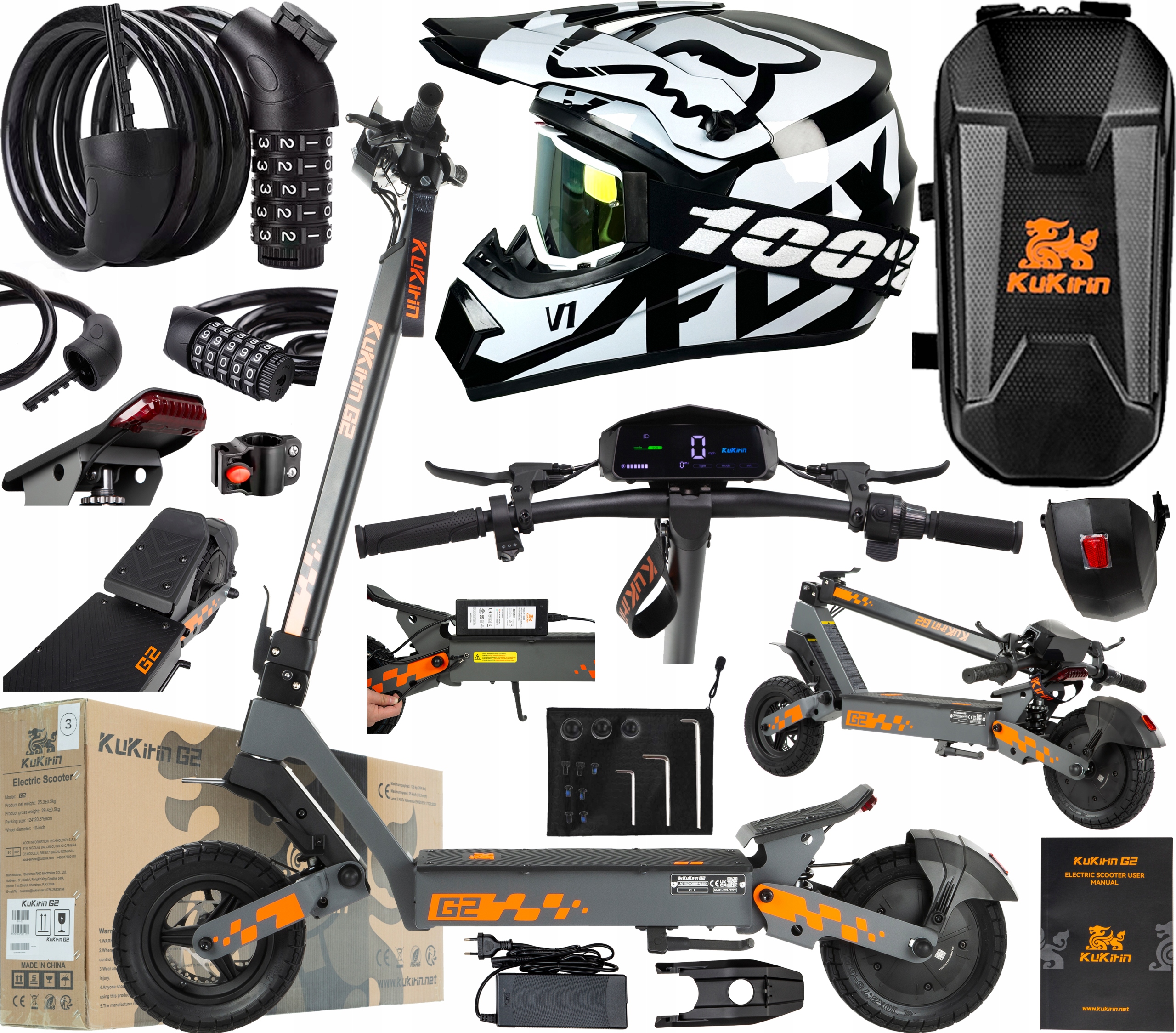 2026 KuKirin G2 elektrická vozidla 800W 45KM/H 48V 15Ah 55KM 10" +Dárek