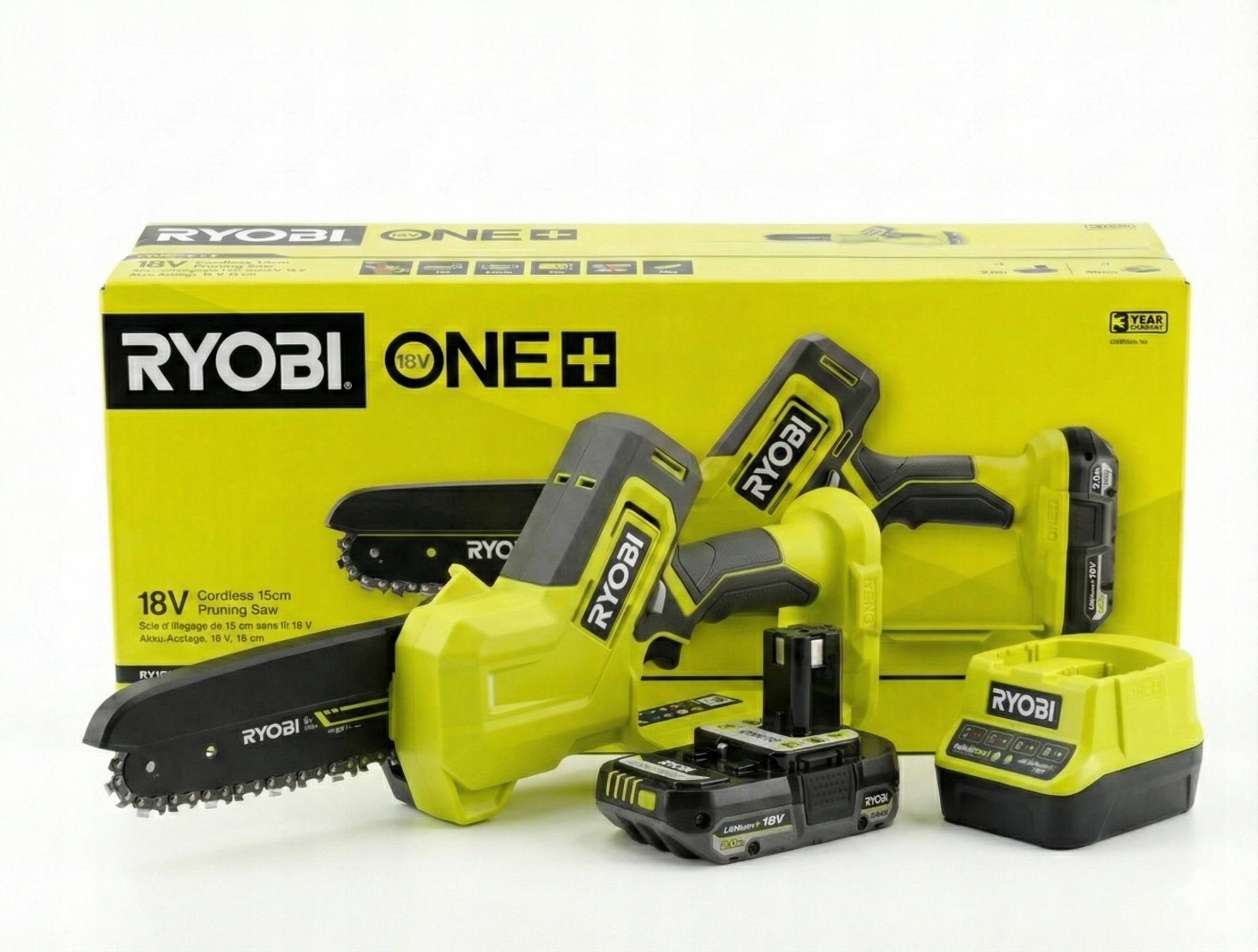 Piła łańcuchowa gałęziówka 15cm 18V One+ z akumulatorem RY18PS15A-120 Ryobi