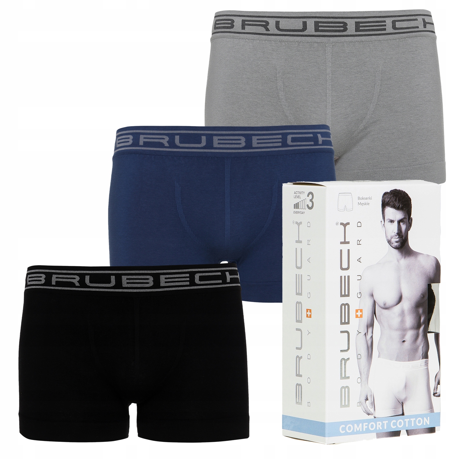 

Bokserki Majtki Męskie Zestaw 3SZT Brubeck Cotton