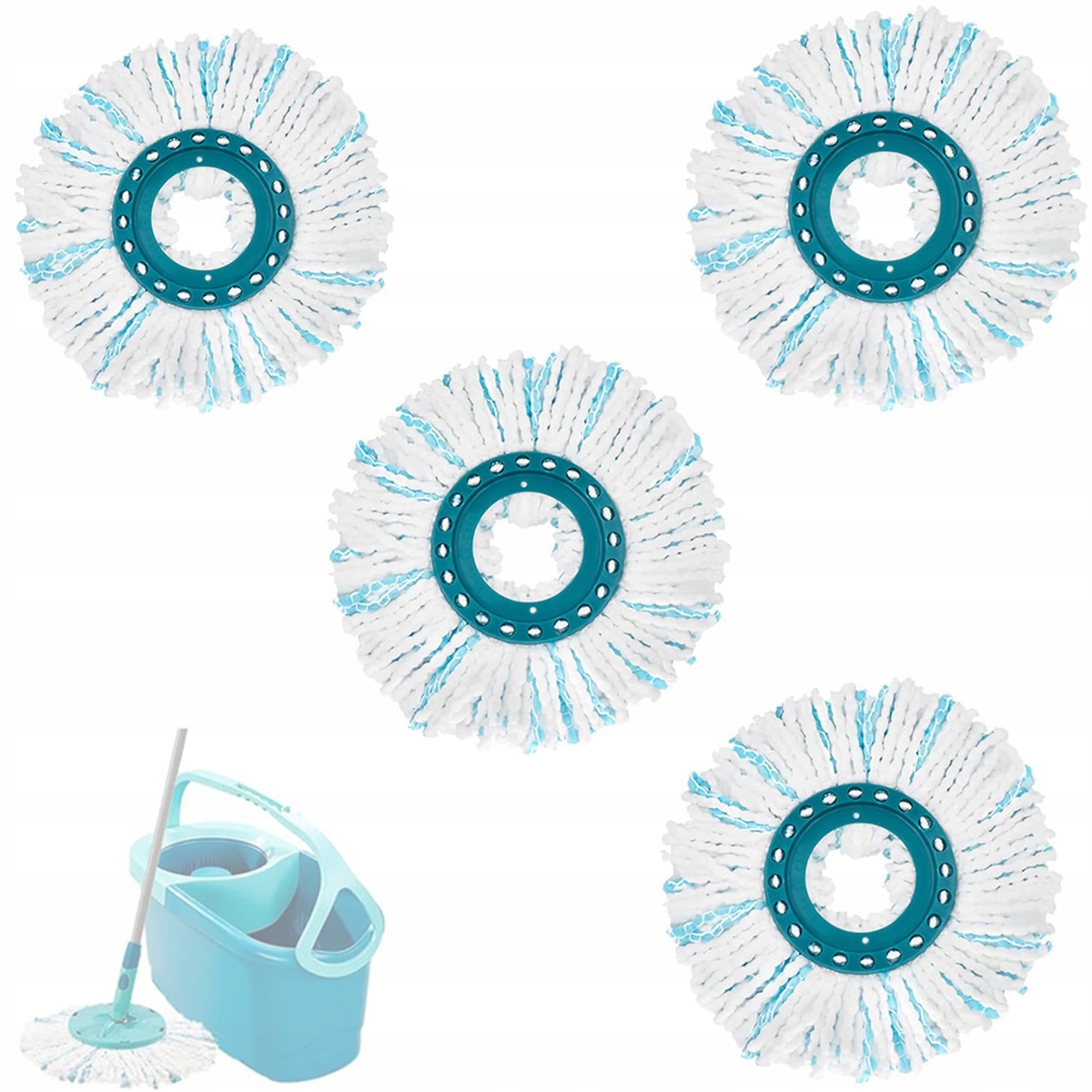 4EL Vložka Do Mopu Kulatý Nástavec Pro Leifheit Clean Twist Nový