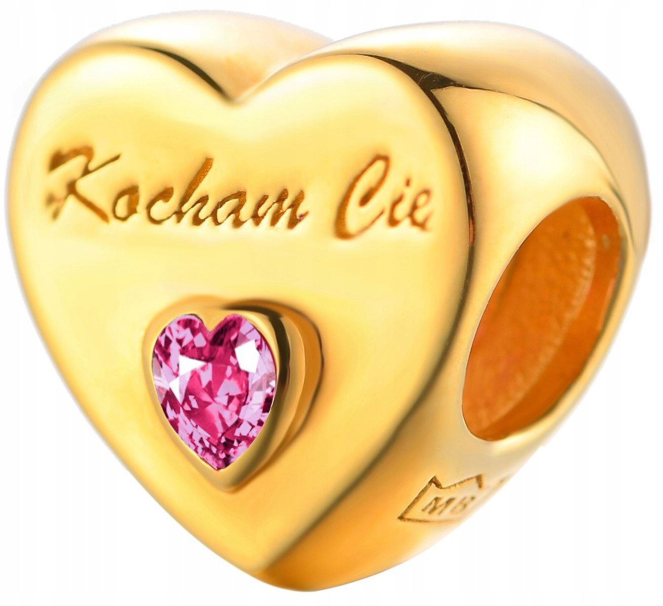 Charms stříbrný 925 srdce miluji tě korálek beads stříbro 925 pozlacený