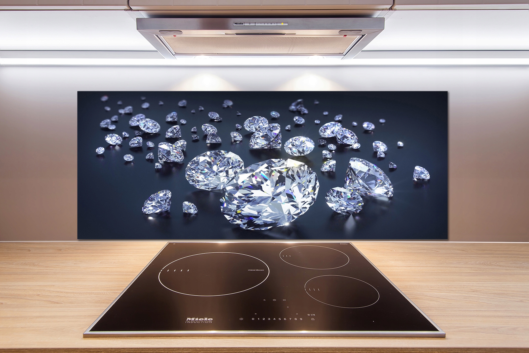 Panel medzi nábytkom v kuchyni Diamanty 125x50 Lepidlo