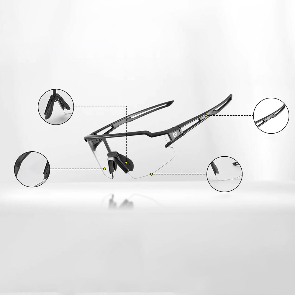 ROCKBROS OKULARY ROWEROWE SPORTOWE NA ROWER FOTOCHROMOWE UV400 FOTOCHROMEM Marka Inna marka