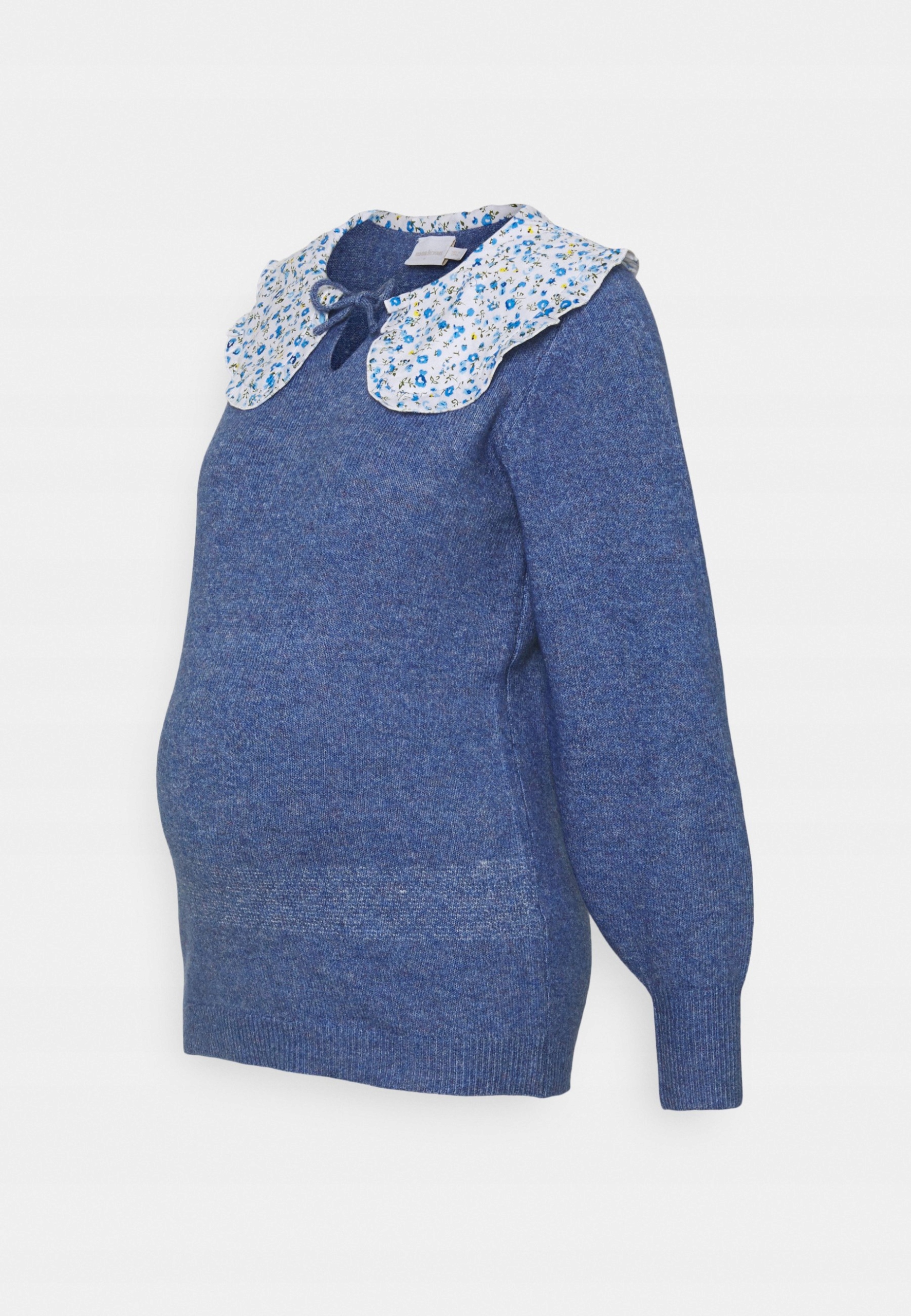 Sweter ciążowy z kołnierzykiem Mamalicious M Wzór dominujący kwiaty