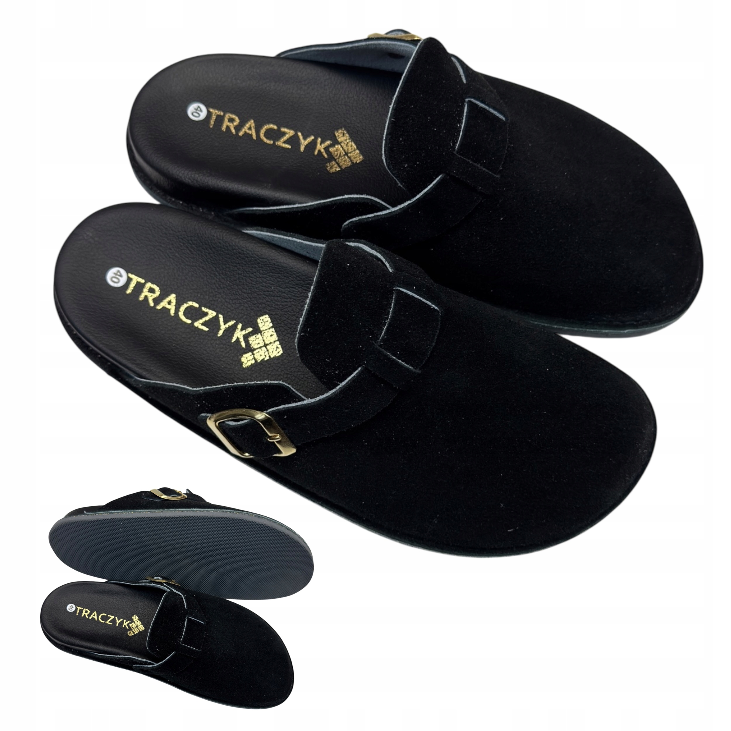 Nazouváky Ortopedické Přírodní Kůže Velur Černé Traczyk Profilované vel.37