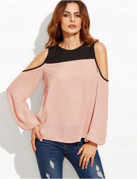 MODNA BLUZKA ODKRYTE RAMIONA BLOG róż 38m 24h