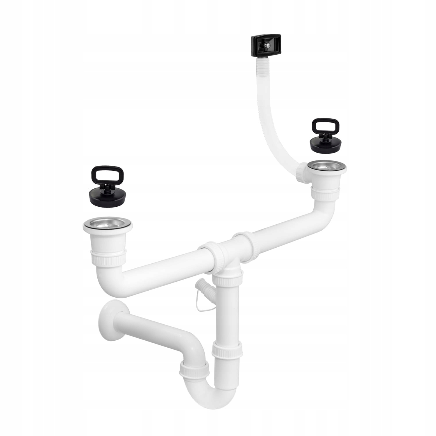 SYFON DO ZLEWU ZLEWOZMYWAKA 2-KOMOROWEGO STALOWY