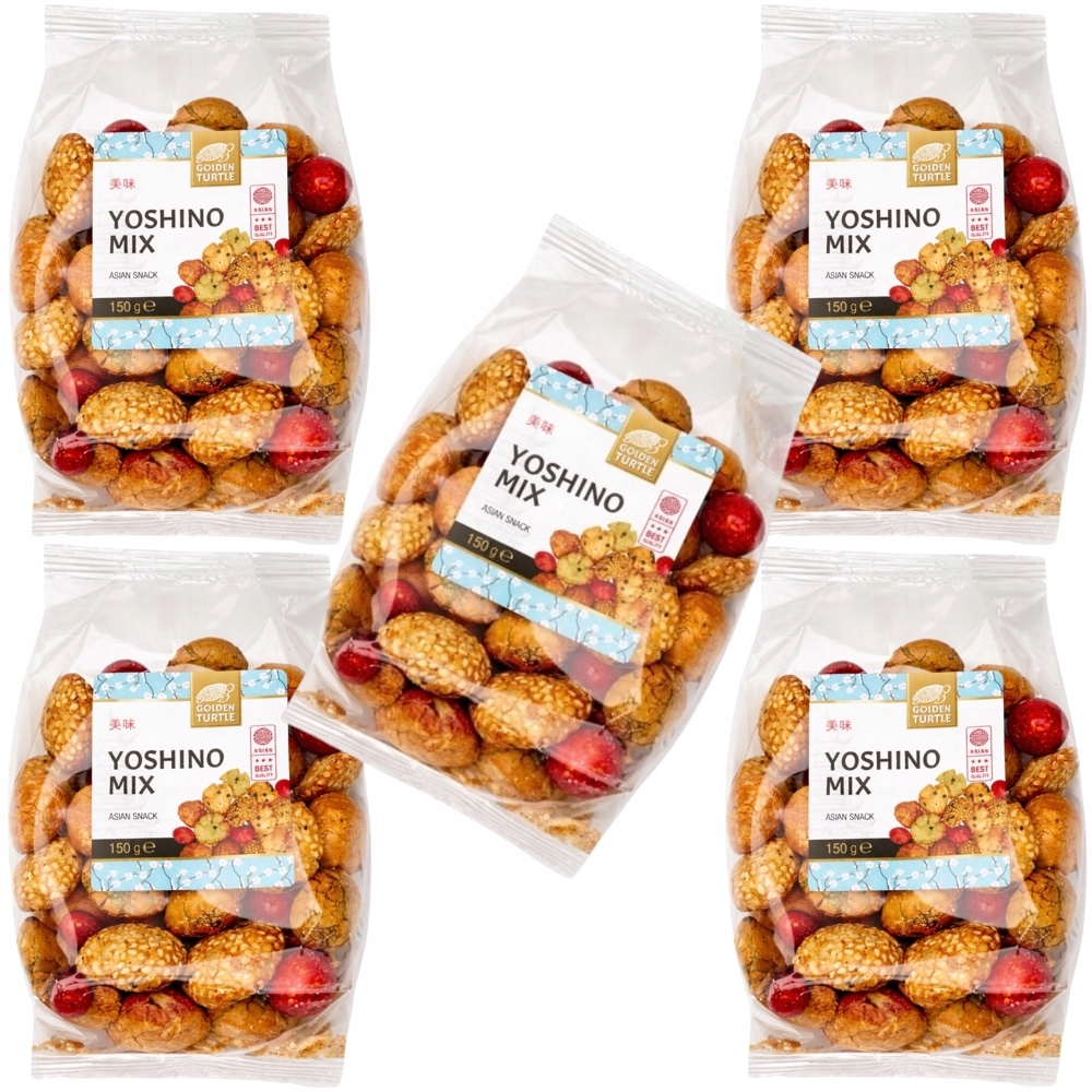 Levně 5x Asijské Krekry Svačinka Snack Yoshino Mix 150g Golden Turtle Brand