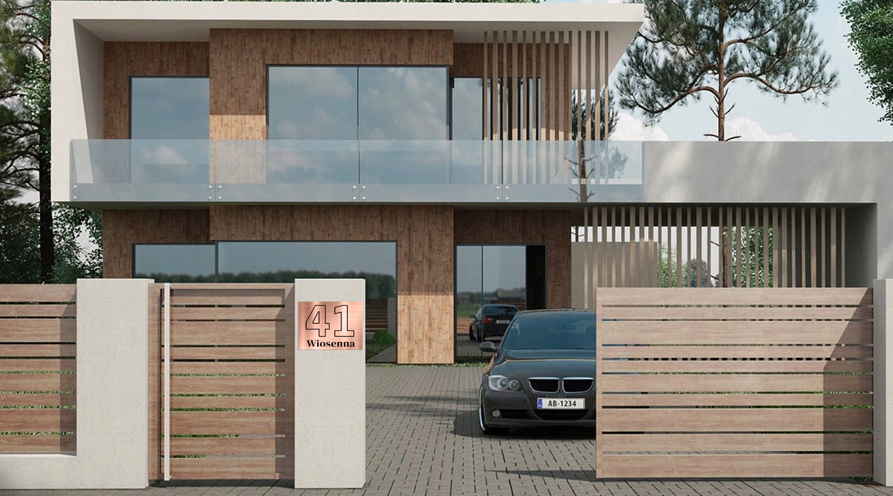 TABLICZKA Adresowa DiBOND NUMER DOMU + GRATIS Materiał aluminium