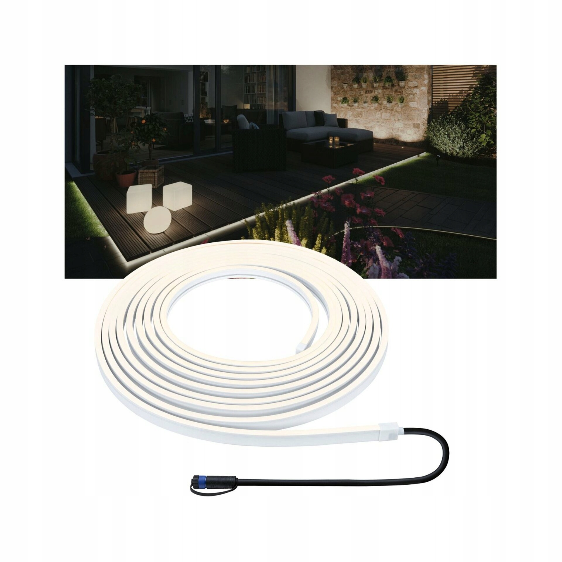 Paulmann Plug & Shine Led pásik 10m 3000K IP68 46W čierna vonkajšie použitie