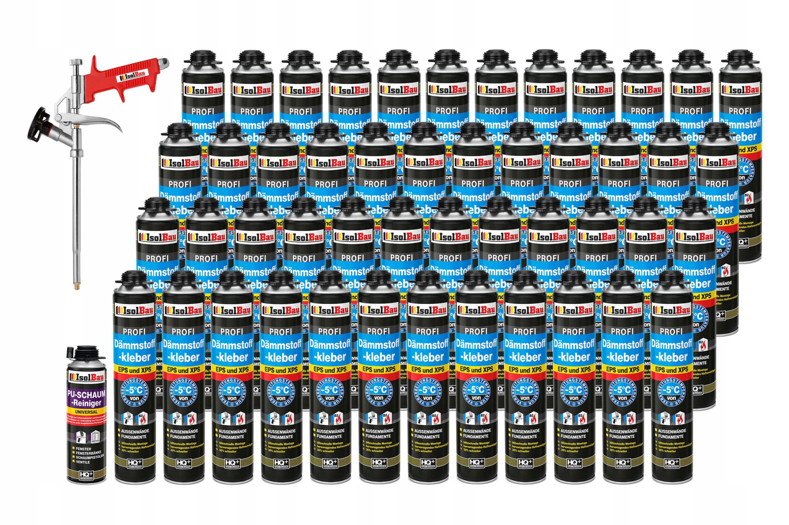 Sada Piano Lepidlo na polystyren Xps Eps od -5°C 48 x 750 ml Pistole Čistič