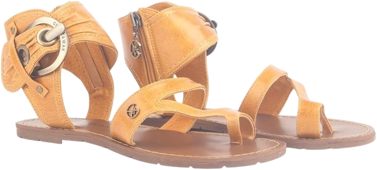 Chatawak Kožené Klasické Sandály S Ozdobnou Sponou 38 J3A