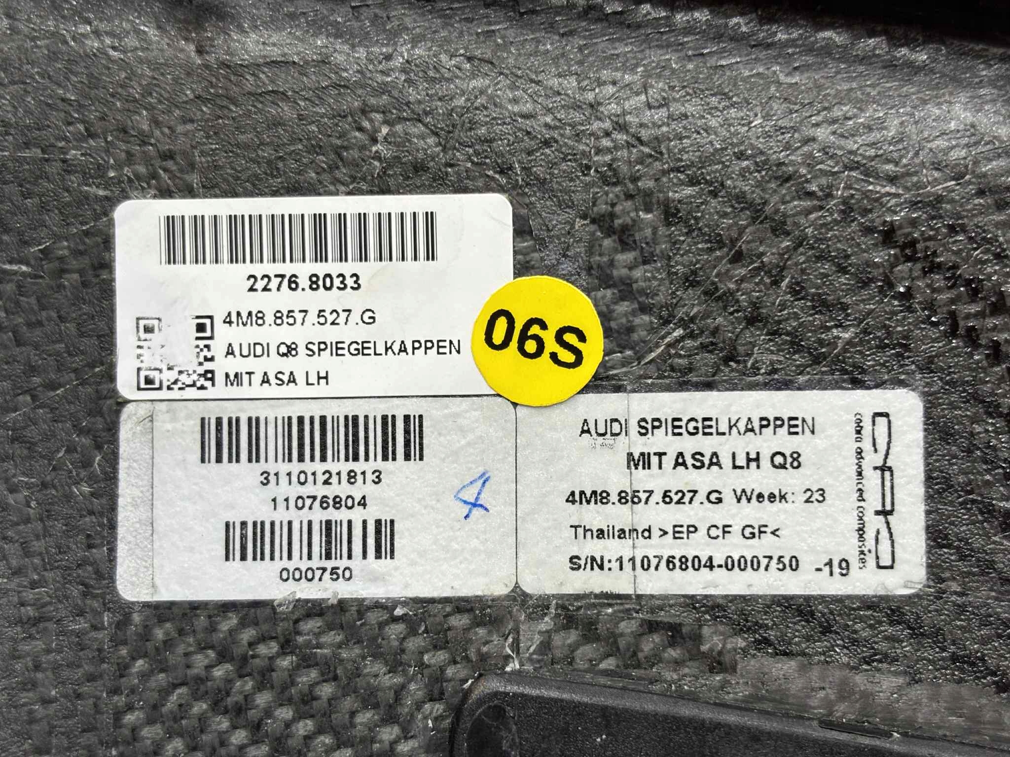 cap mirrors left CARBON AUDI Q8 4M8 4M8857527G