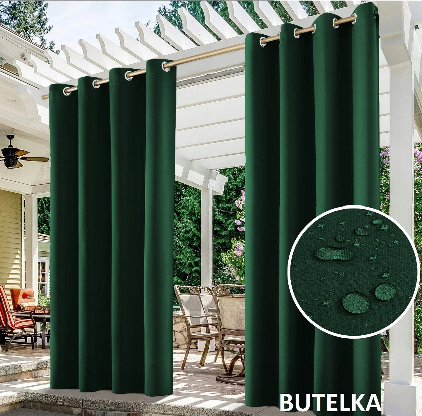 ZASŁONY OGRODOWE 155x220 DO ALTANY TARASU OGRODU Szerokość 155 m