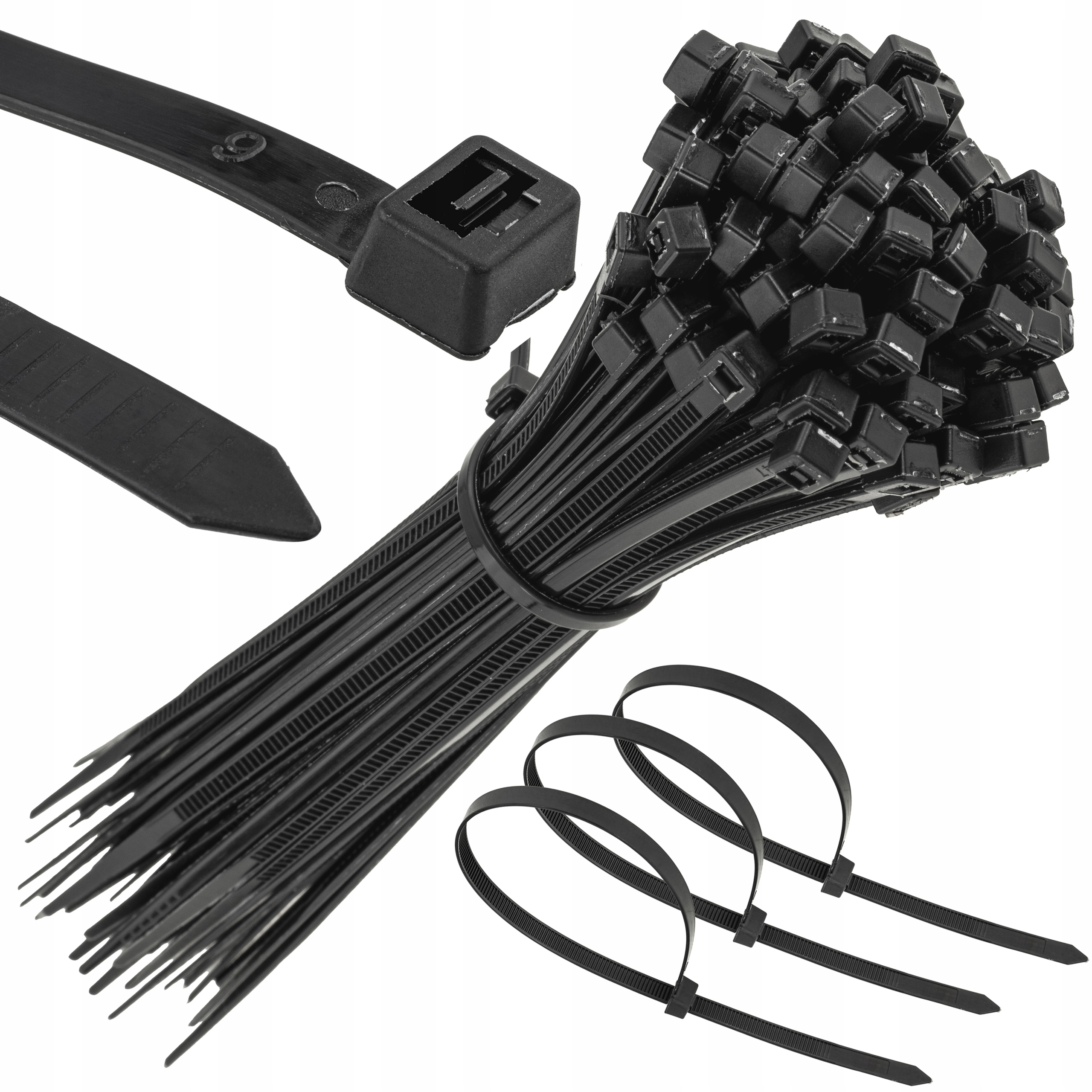 Opaski Zaciskowe 1.8X100 MM Kablowe Mocne Trytki Czarne Taśma Trytki 100SZT