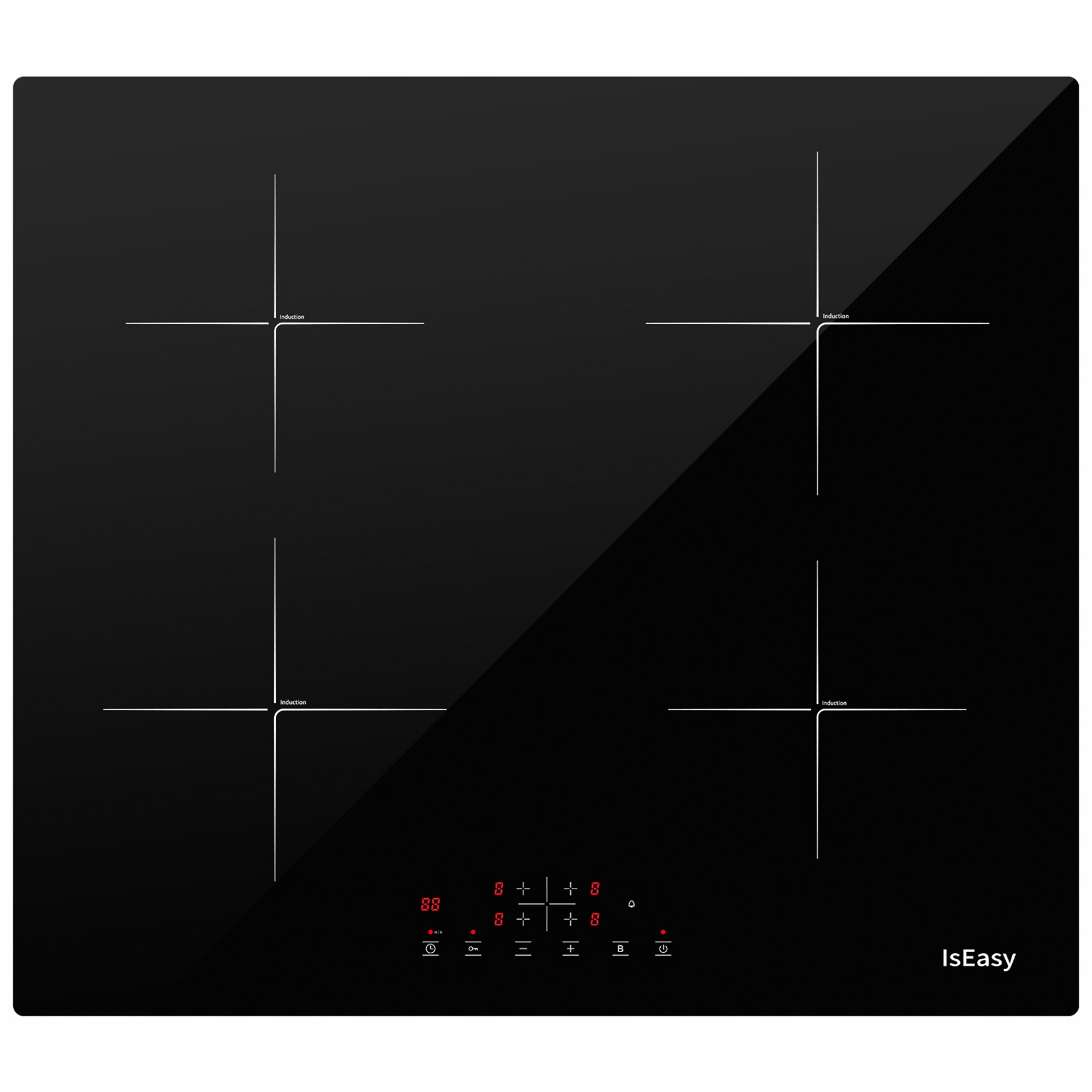 Indukční varná deska Iseasy Li4-20 pro zabudování 4 topných polí Funkce Booster