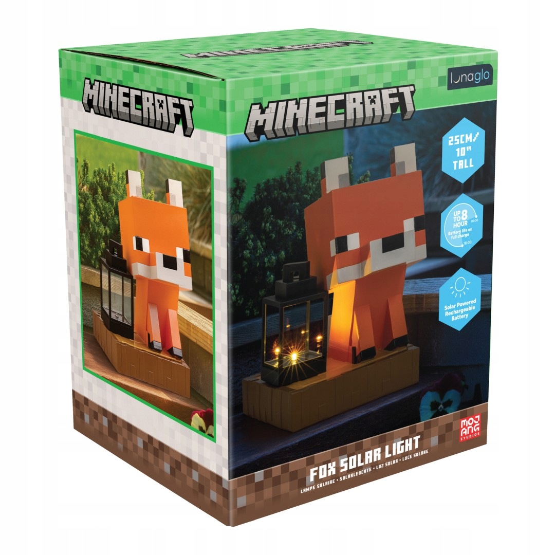 Dekorativní solární lampa Minecraft Solární Lampa – Liška 26,5 cm