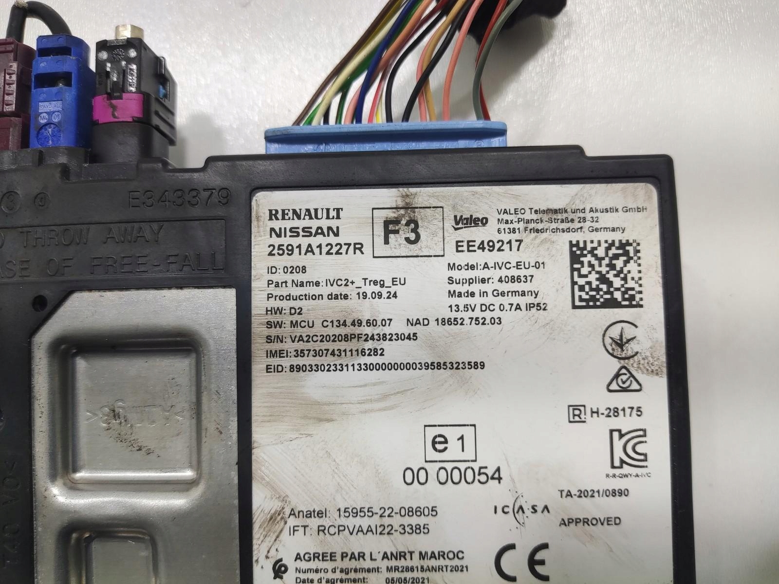 module control unit TELEMATIC RENAULT CAPTUR II LIFT 2024-2026 2591A1227R
