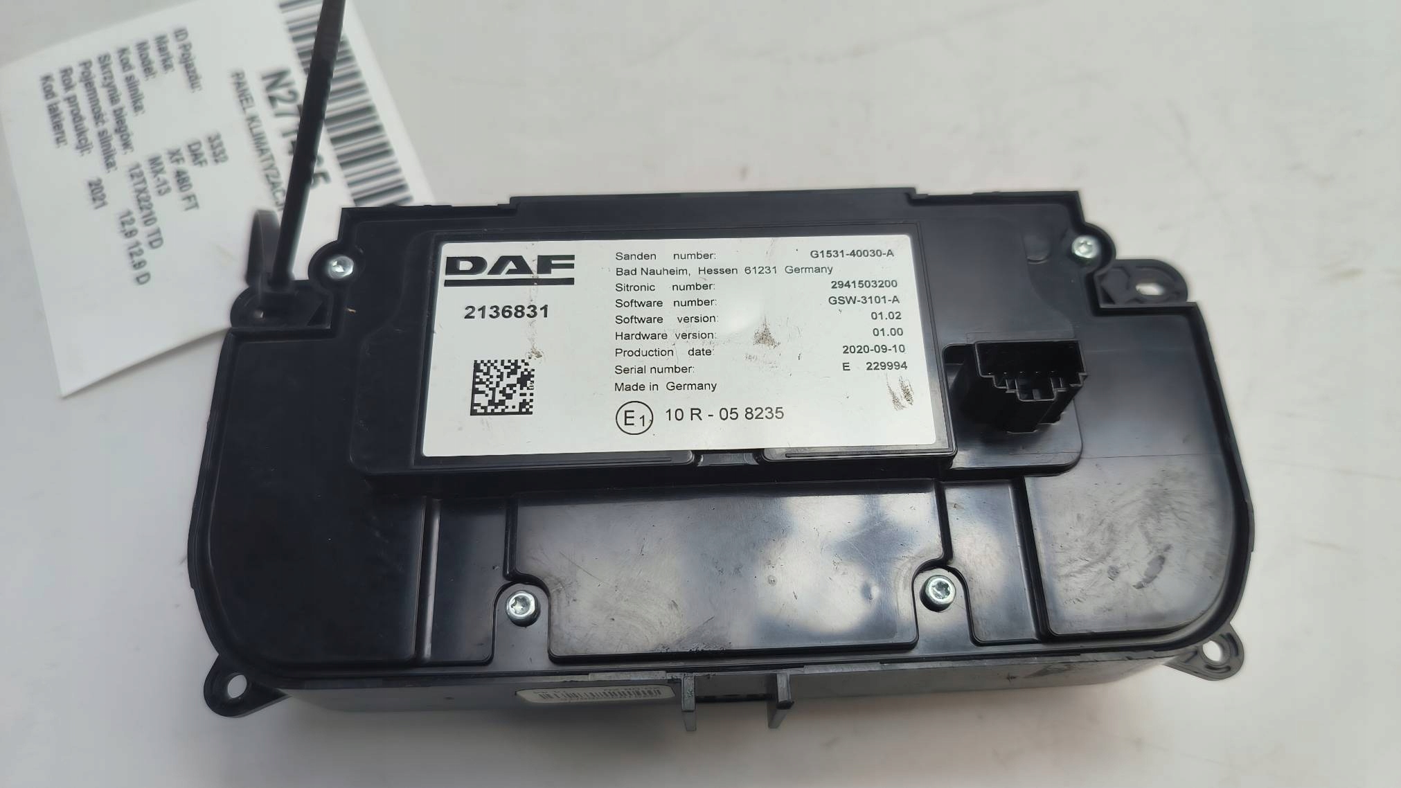 PANEL klimaanlage 2136831 DAF XF 480 FT