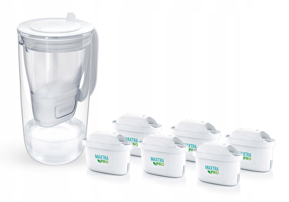 Dzbanek filtrujący Brita Glass +6 filtr Maxtra Pure Performance szary