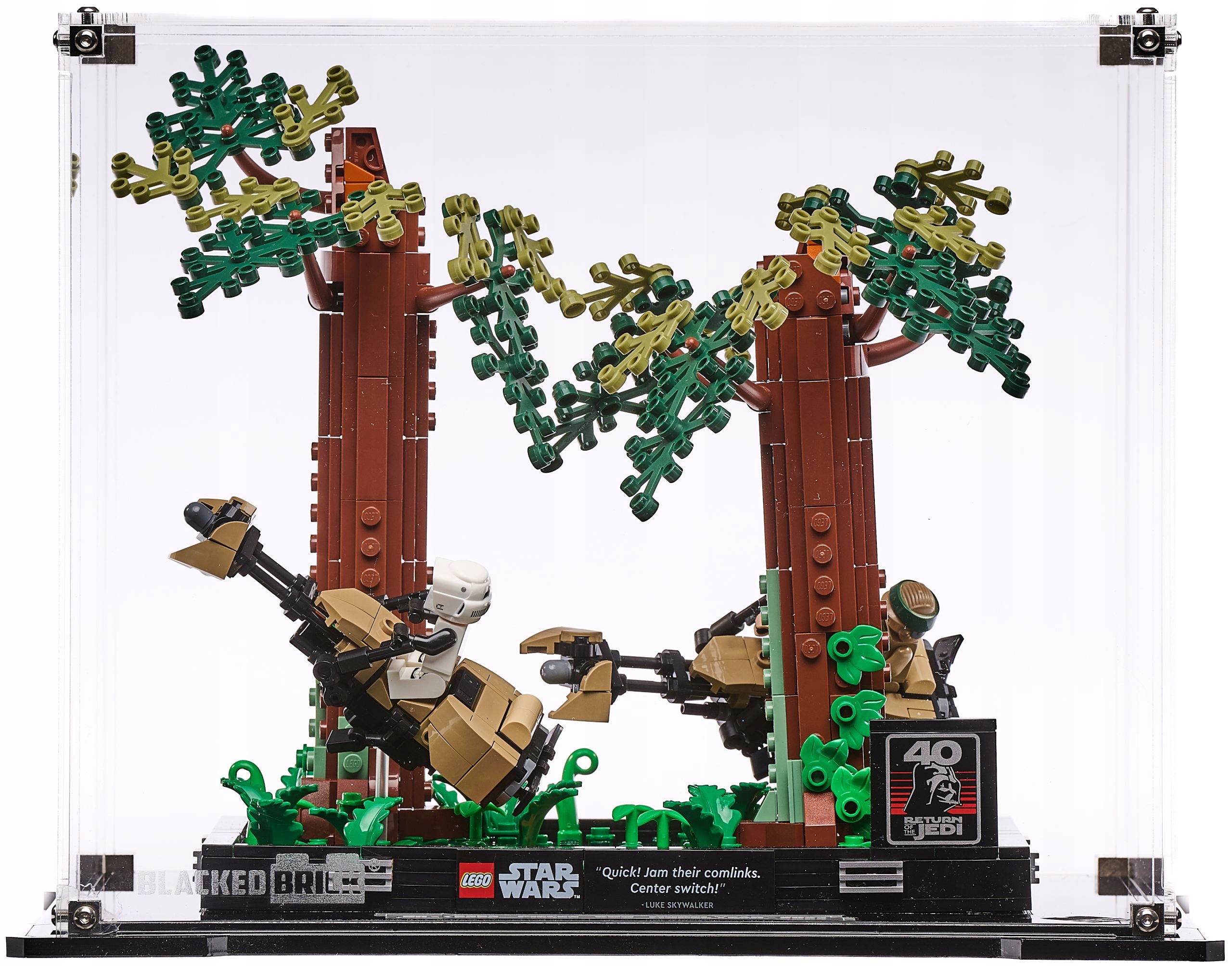Vitrína Blacked Brick pre Lego Star Wars 75353 Diorama Naháňačka cez Endor