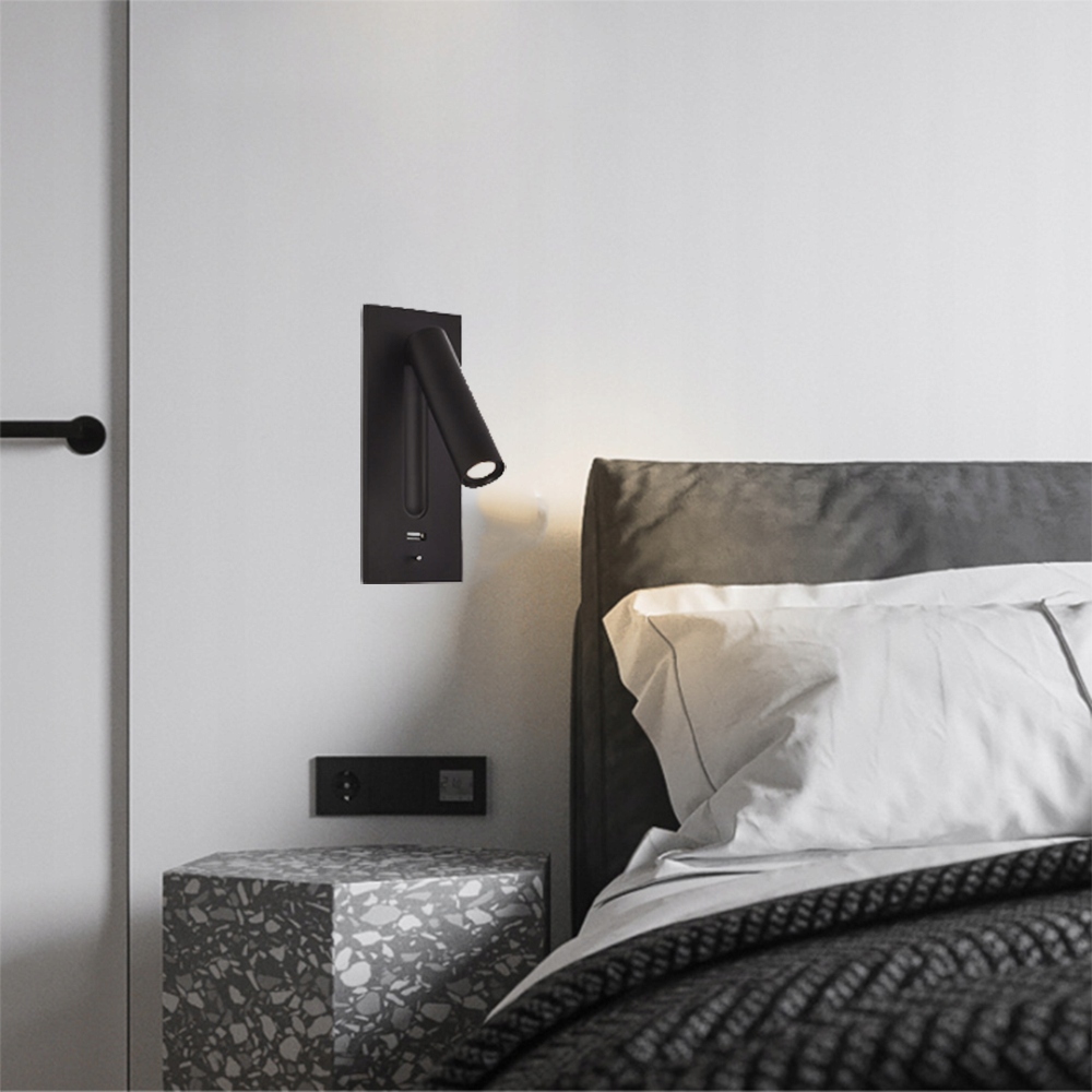 Lampka ścienna LED do czytania przy łóżku 3W Kolekcja Unidentified