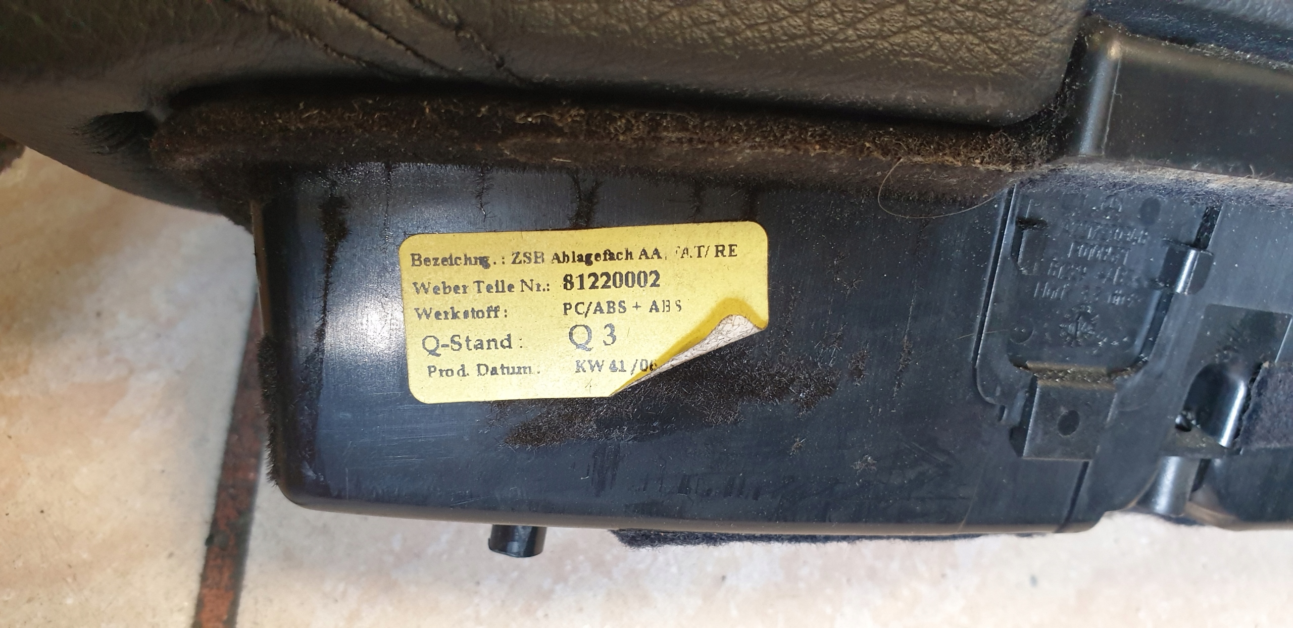 armrest passenger compartment Z BOCZKA door right front MERCEDES S W221 OE EU